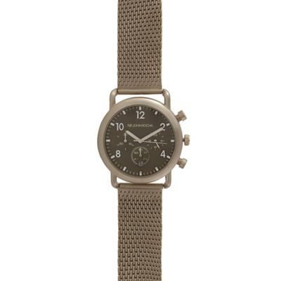 Grey mesh chronograph watch